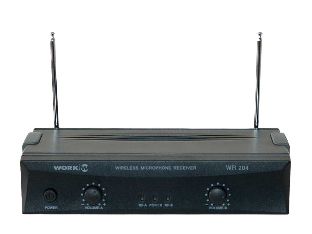 Комплект из 2-х беспроводных микрофонов WORK WRD 204/1, 2 канала УВЧ